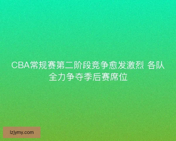 CBA常规赛第二阶段竞争愈发激烈 各队全力争夺季后赛席位 CBA常规赛第二阶段竞争愈发激烈 各队全力争夺季后赛席位